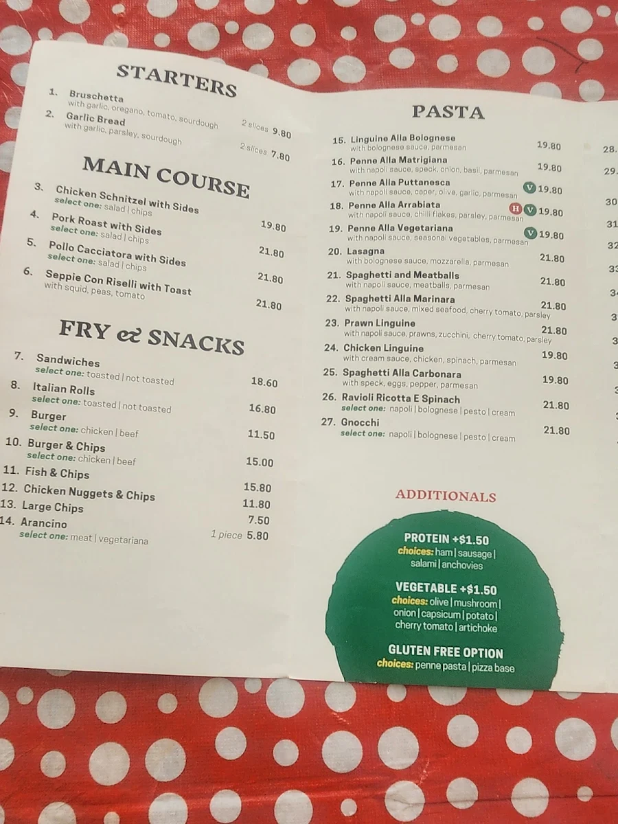 Menu, Raffaele & Maria Italian Food Restaurant & Pizzeria
