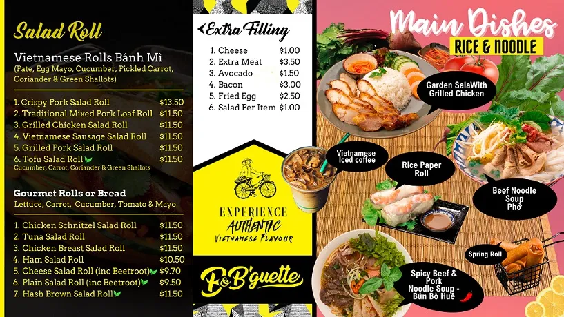 Menu, B & B’Guette Cafe