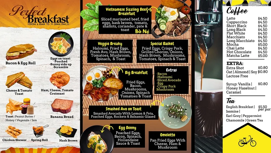 Menu, B & B’Guette Cafe