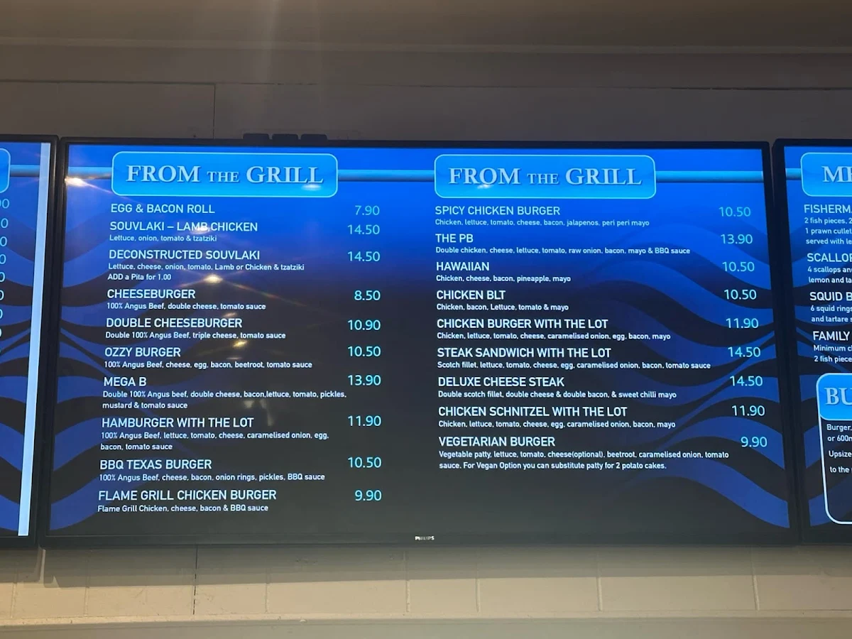 Menu, Geilston Bay Fish Shop