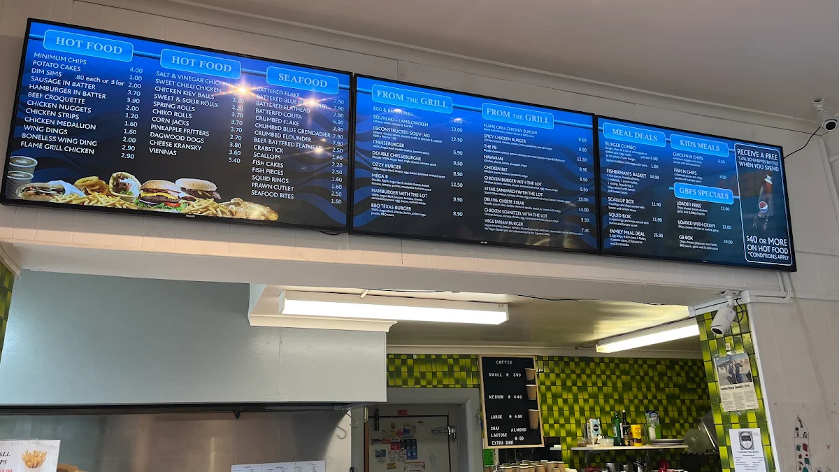Menu, Geilston Bay Fish Shop