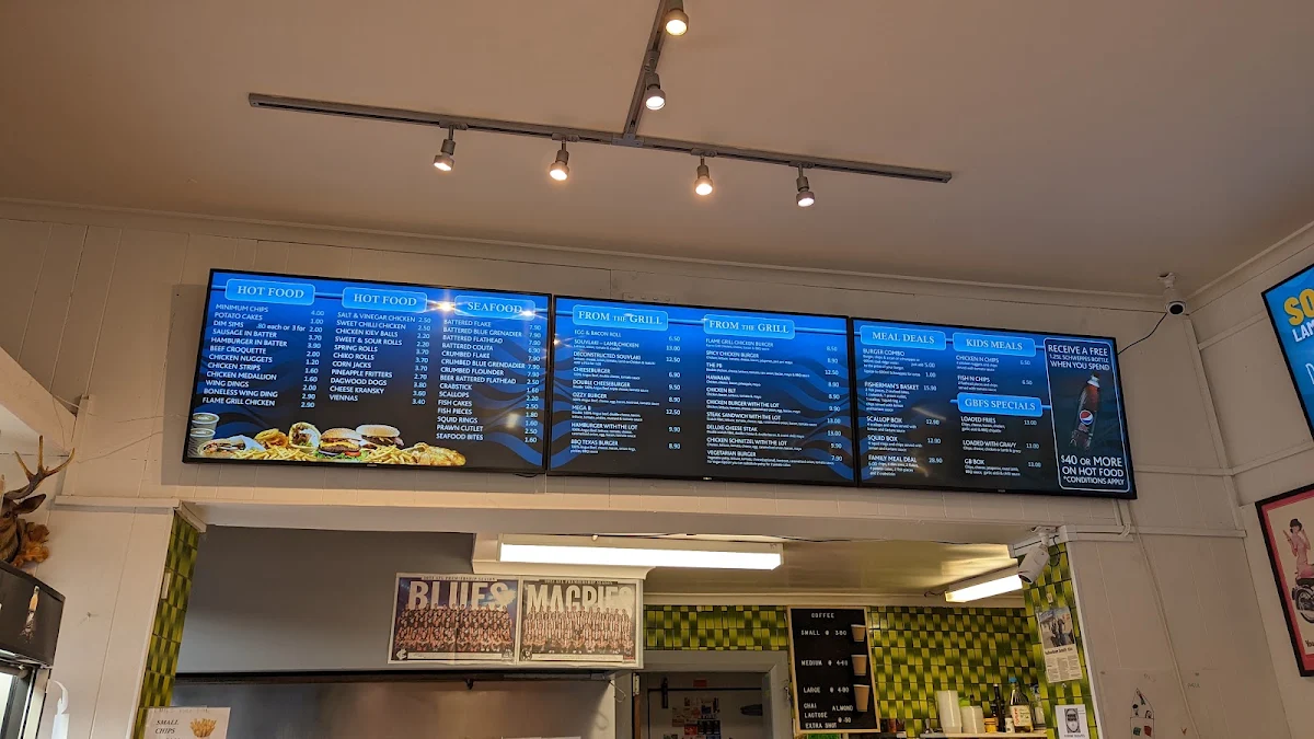 Menu, Geilston Bay Fish Shop