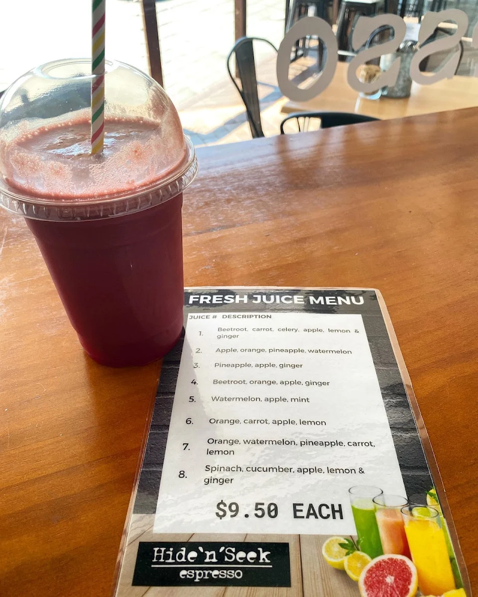 Menu, Hide N Seek Espresso