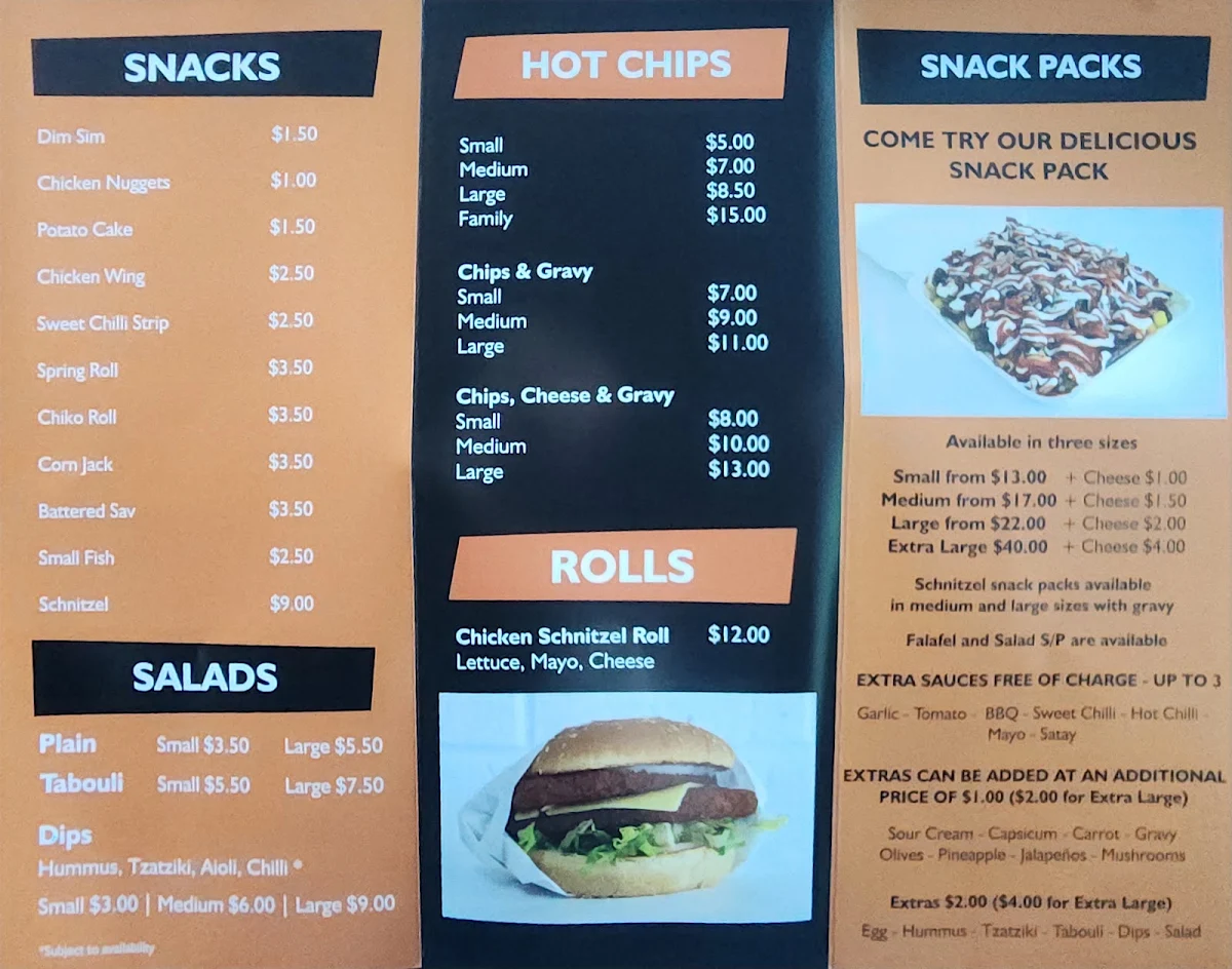 Menu, Corio King