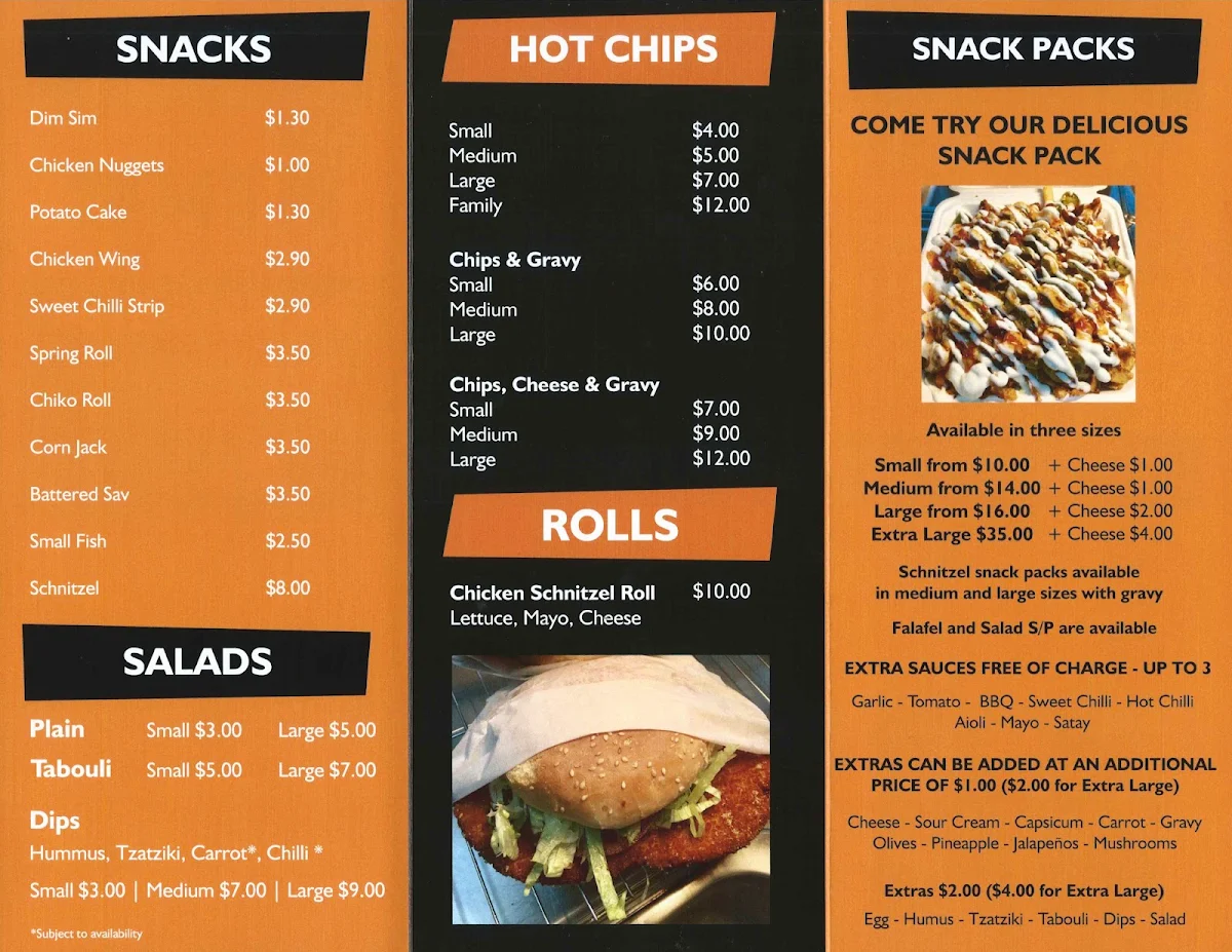 Menu, Corio King