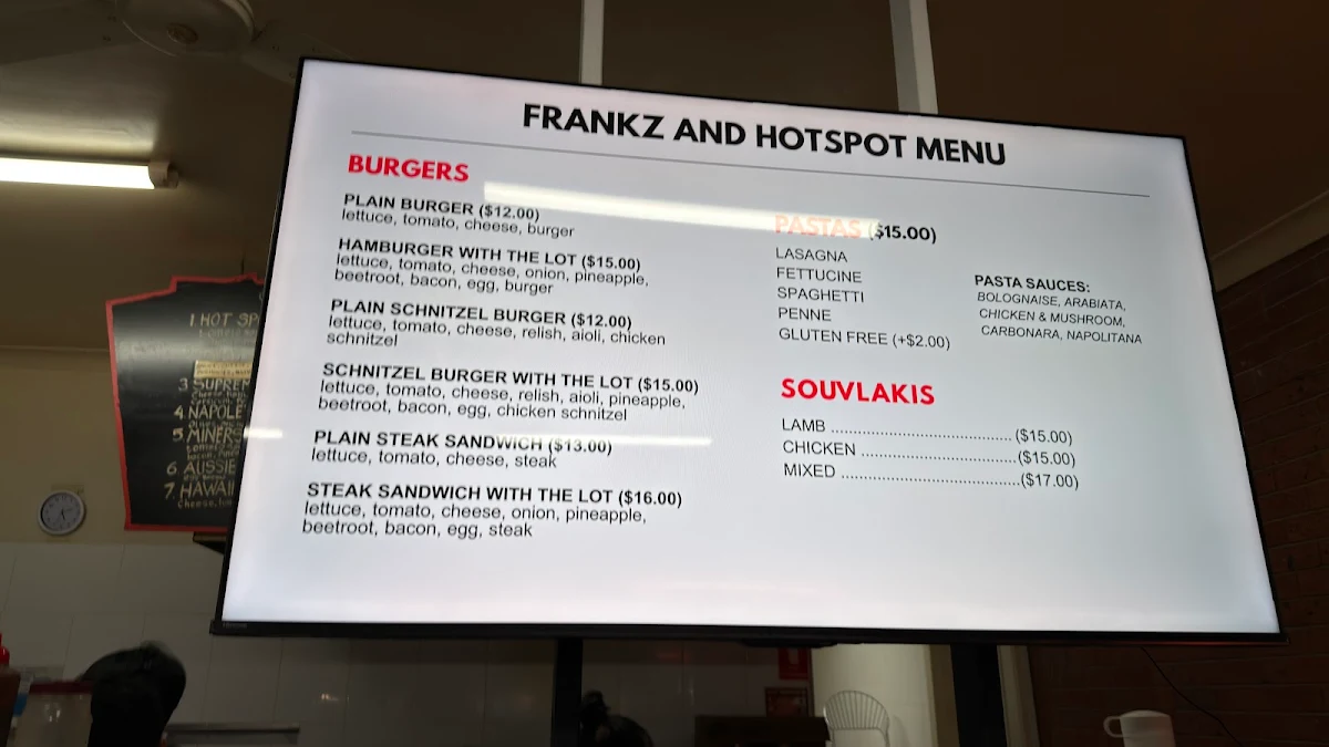 Menu, The Hot Spot