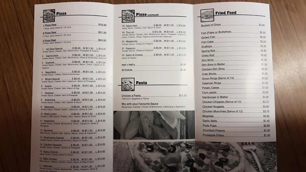 Menu, The Hot Spot