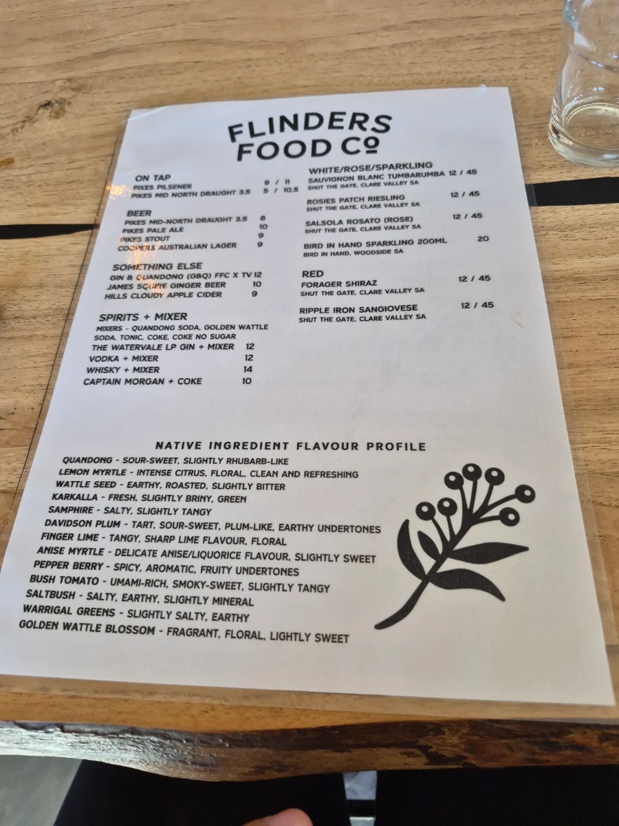 Menu, Flinders Food Co - Hawker