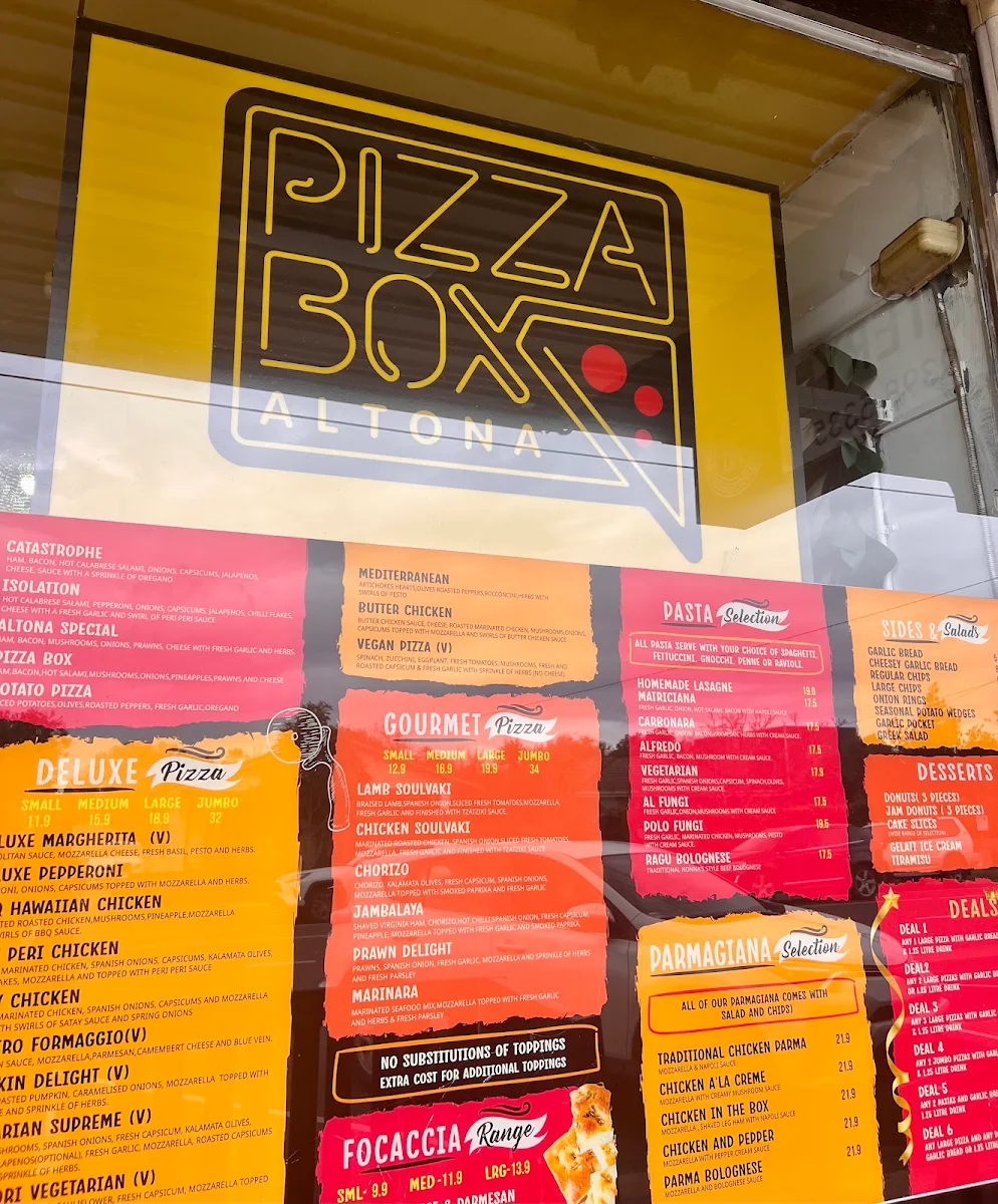 Menu, The Pizza Box