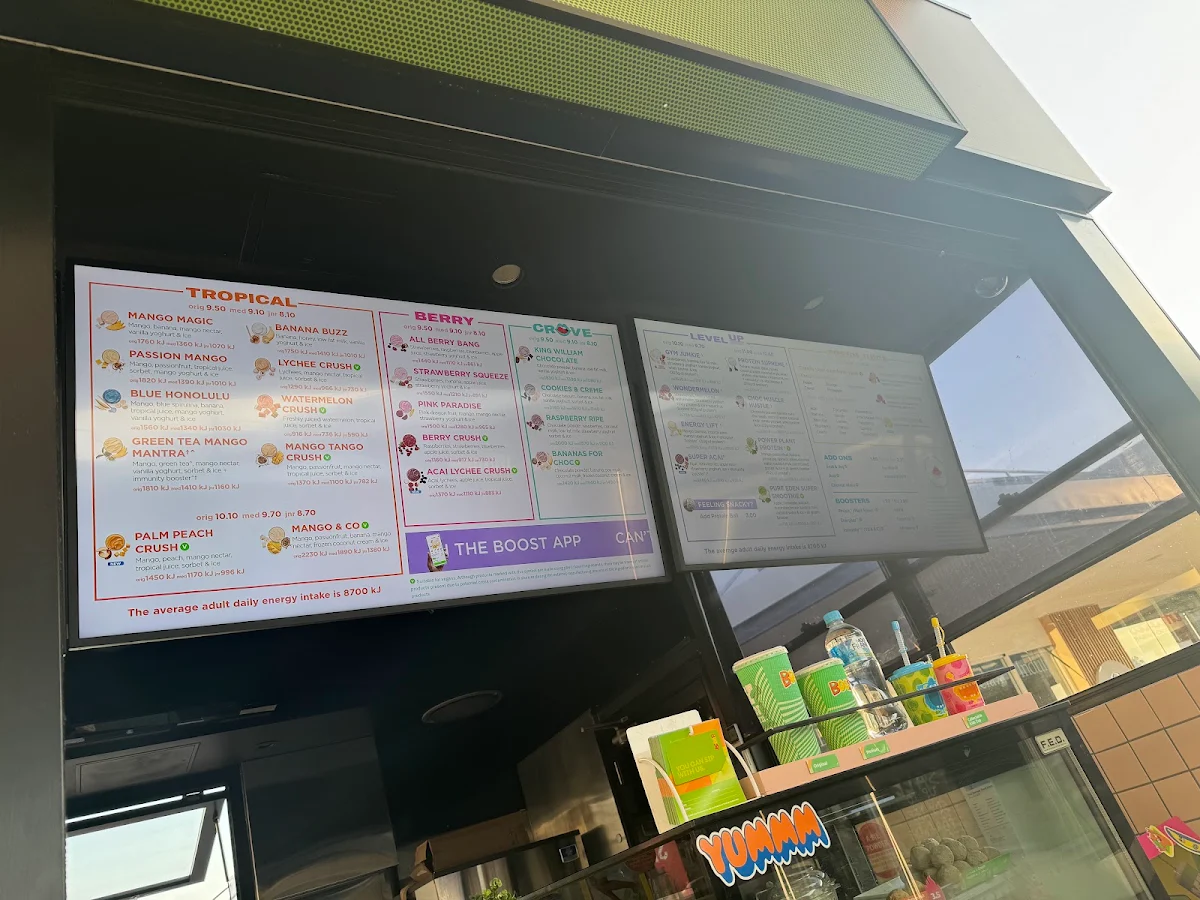 Menu, Boost Juice