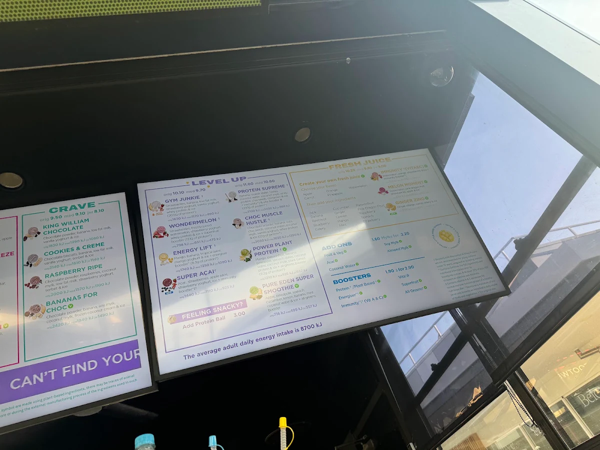 Menu, Boost Juice