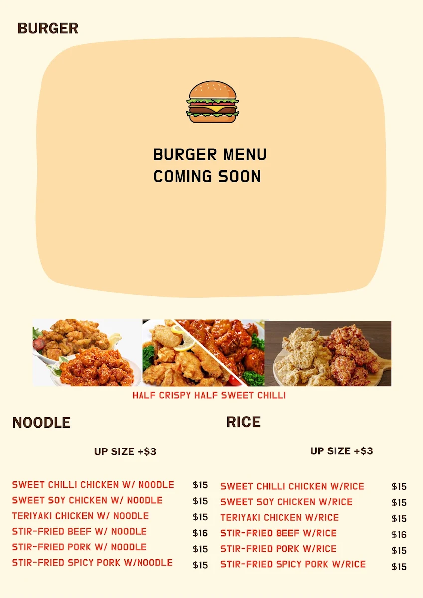Menu, Uncle Bob Takeaway & Fusion Restaurant
