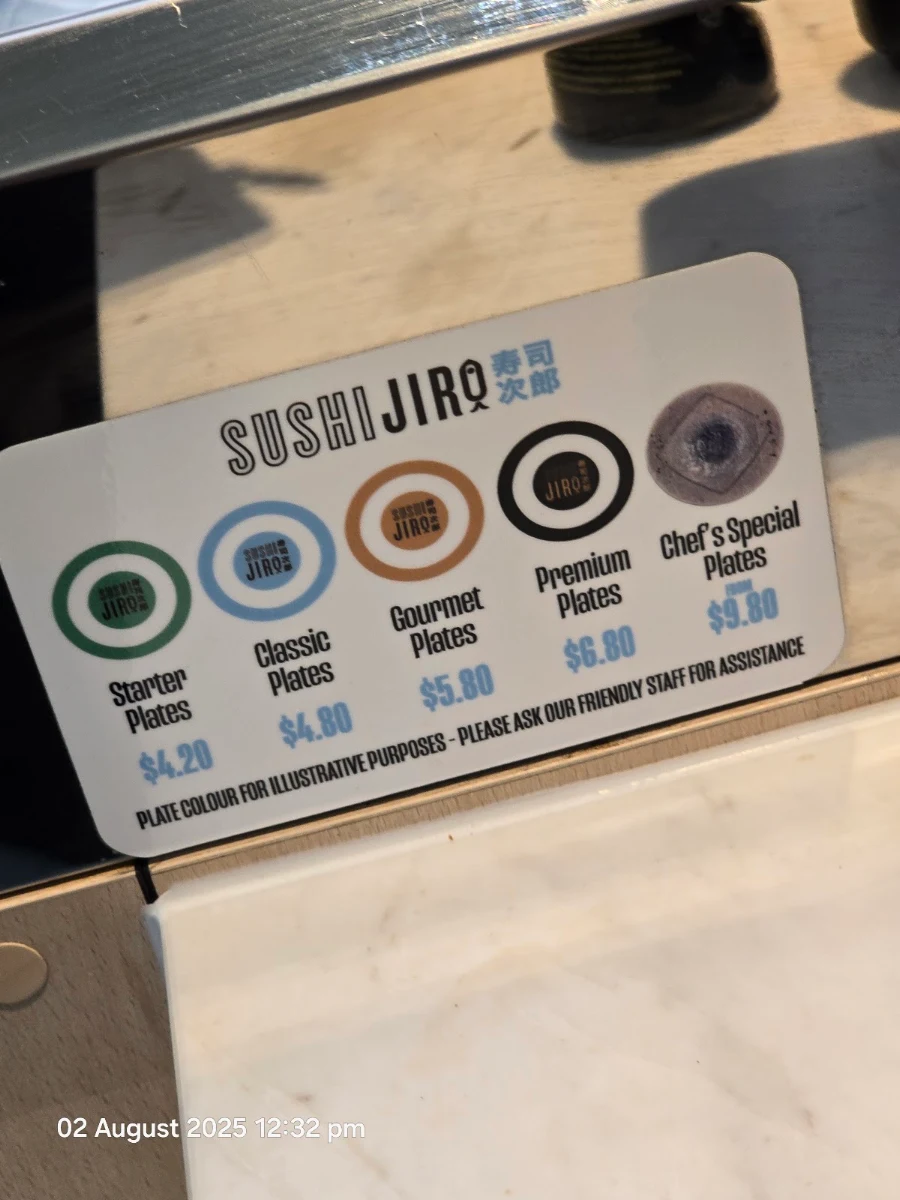Menu, Sushi Jiro Carindale