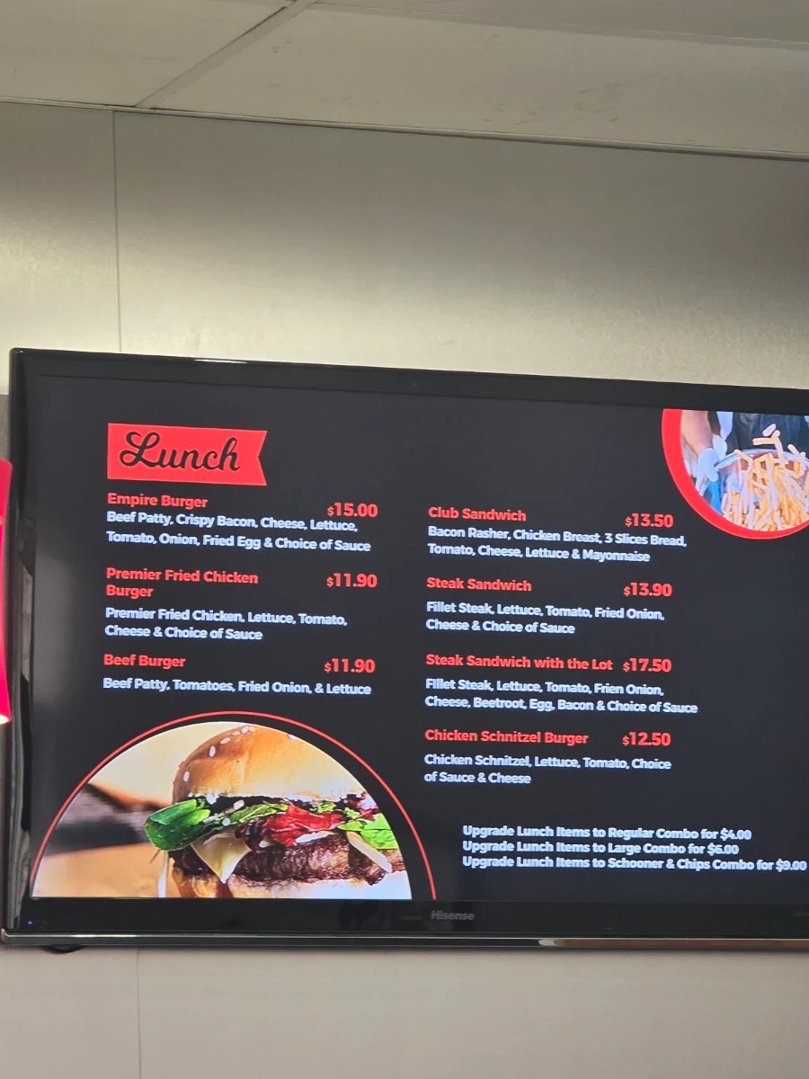 Menu, Premier Cafe Hope Island