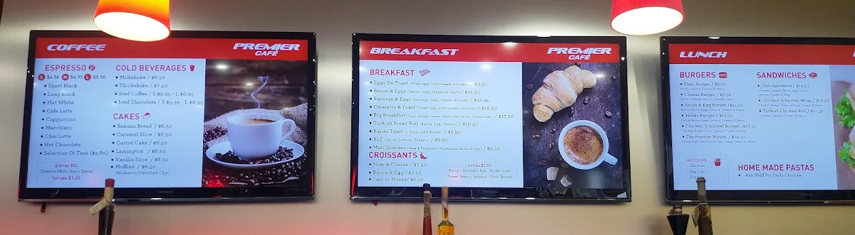 Menu, Premier Cafe Hope Island