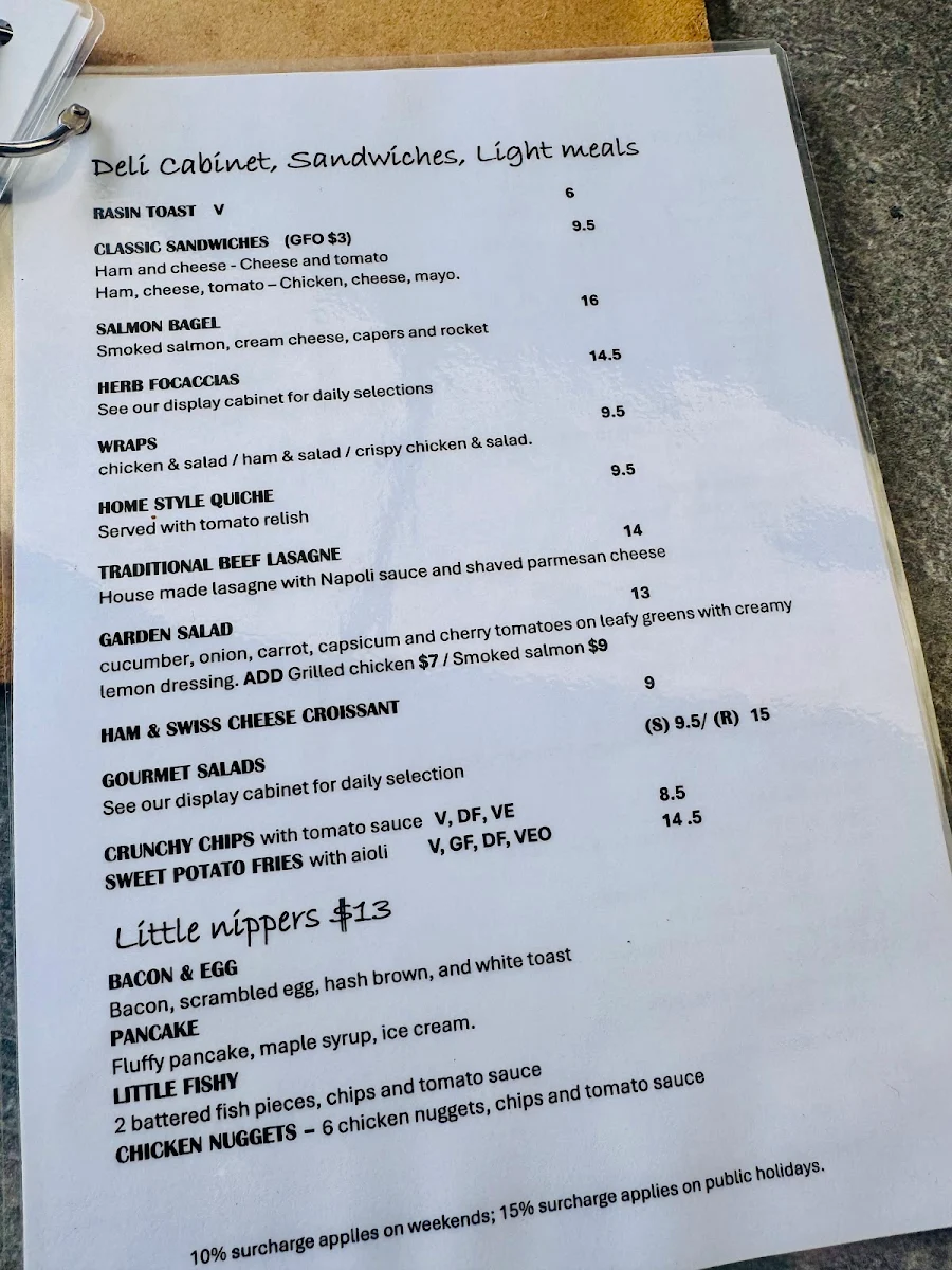 Menu, The Anchorage Café