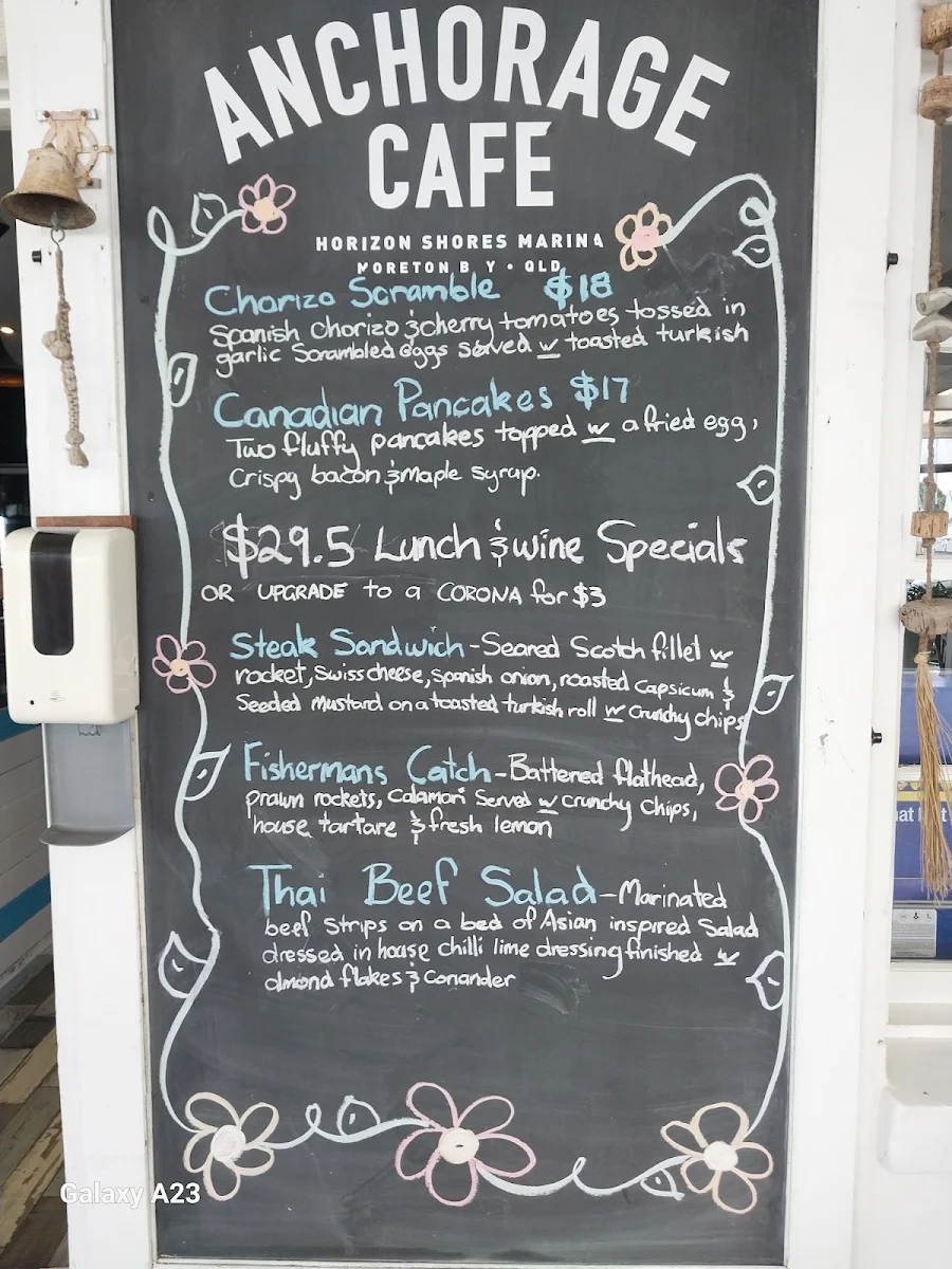 Menu, The Anchorage Café