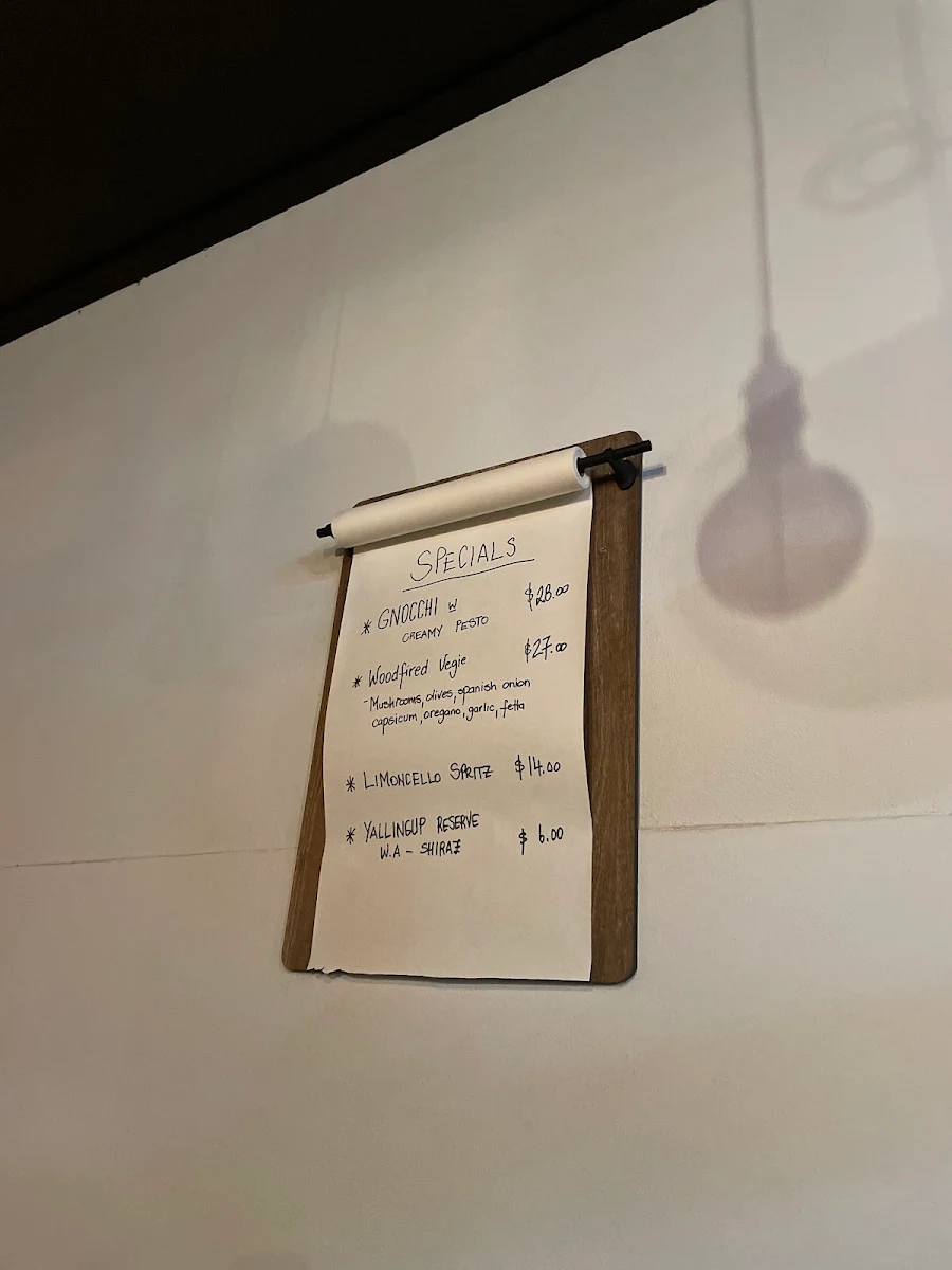 Menu, Proof Pizzeria