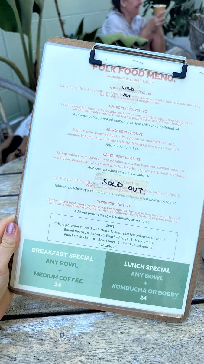 Menu, Folk & Merchant