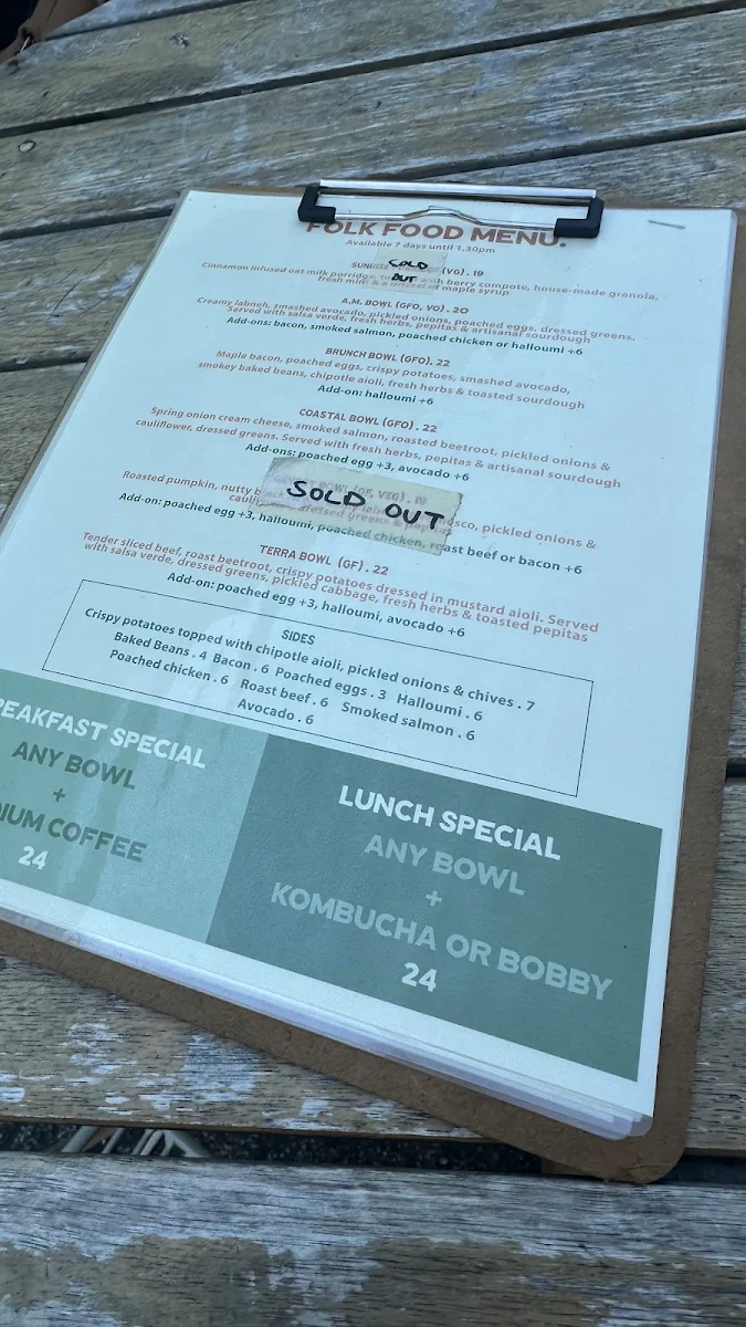 Menu, Folk & Merchant