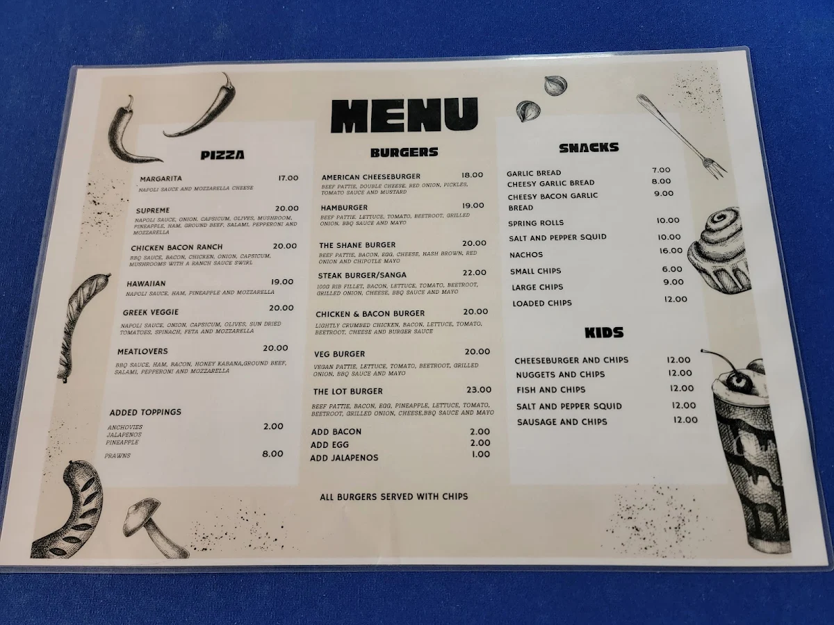 Menu, Mount Alford Hotel