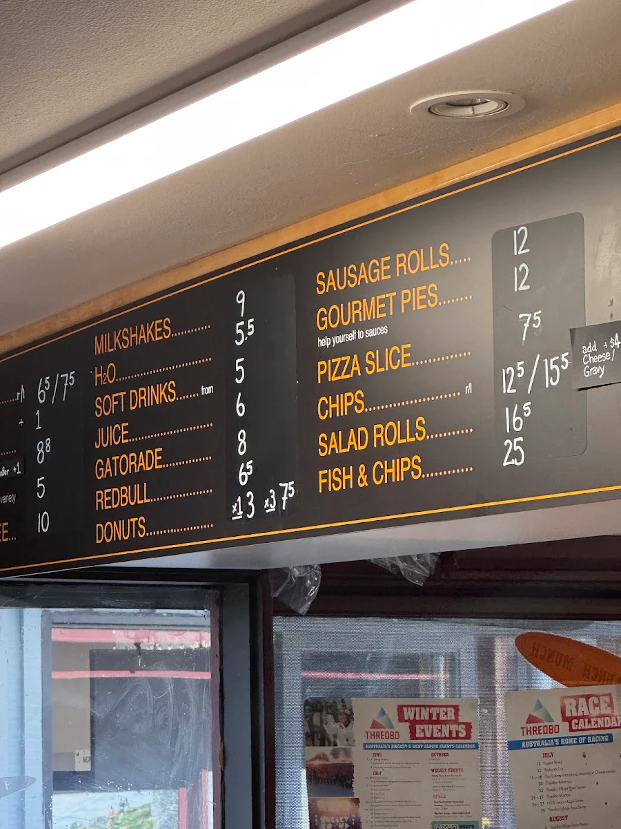 Menu, Avalanche Cafe