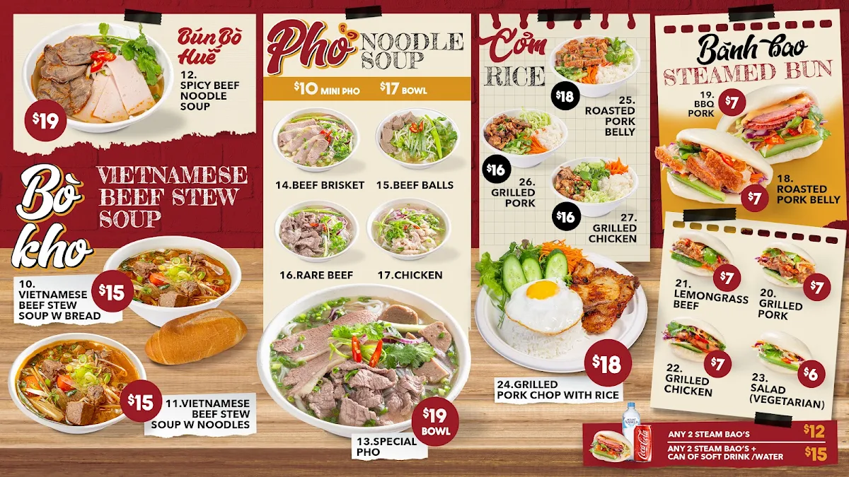 Menu, Viet Vibe - Chatswood Westfield