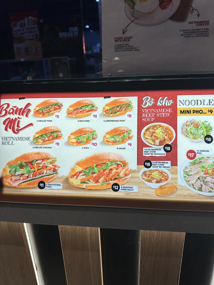 Menu, Viet Vibe - Chatswood Westfield