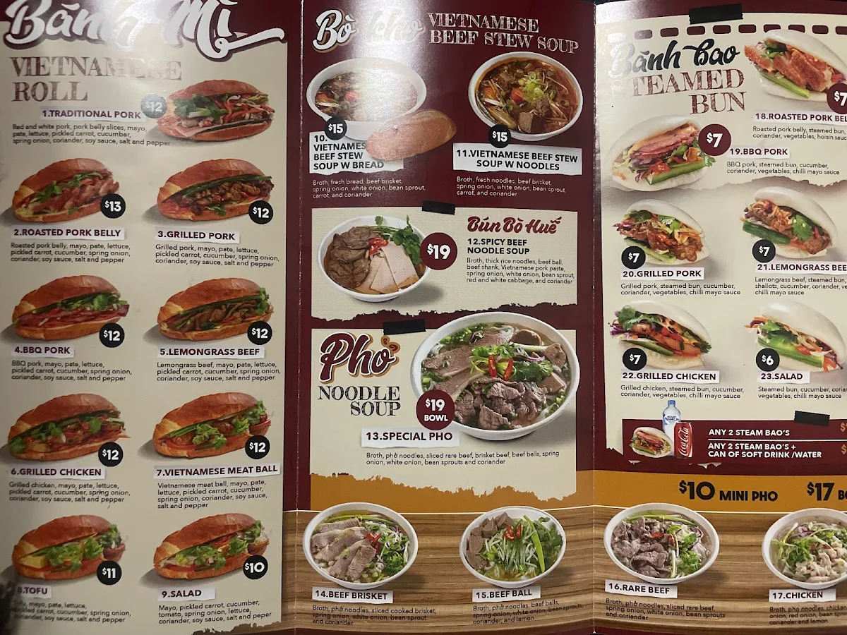 Menu, Viet Vibe - Chatswood Westfield