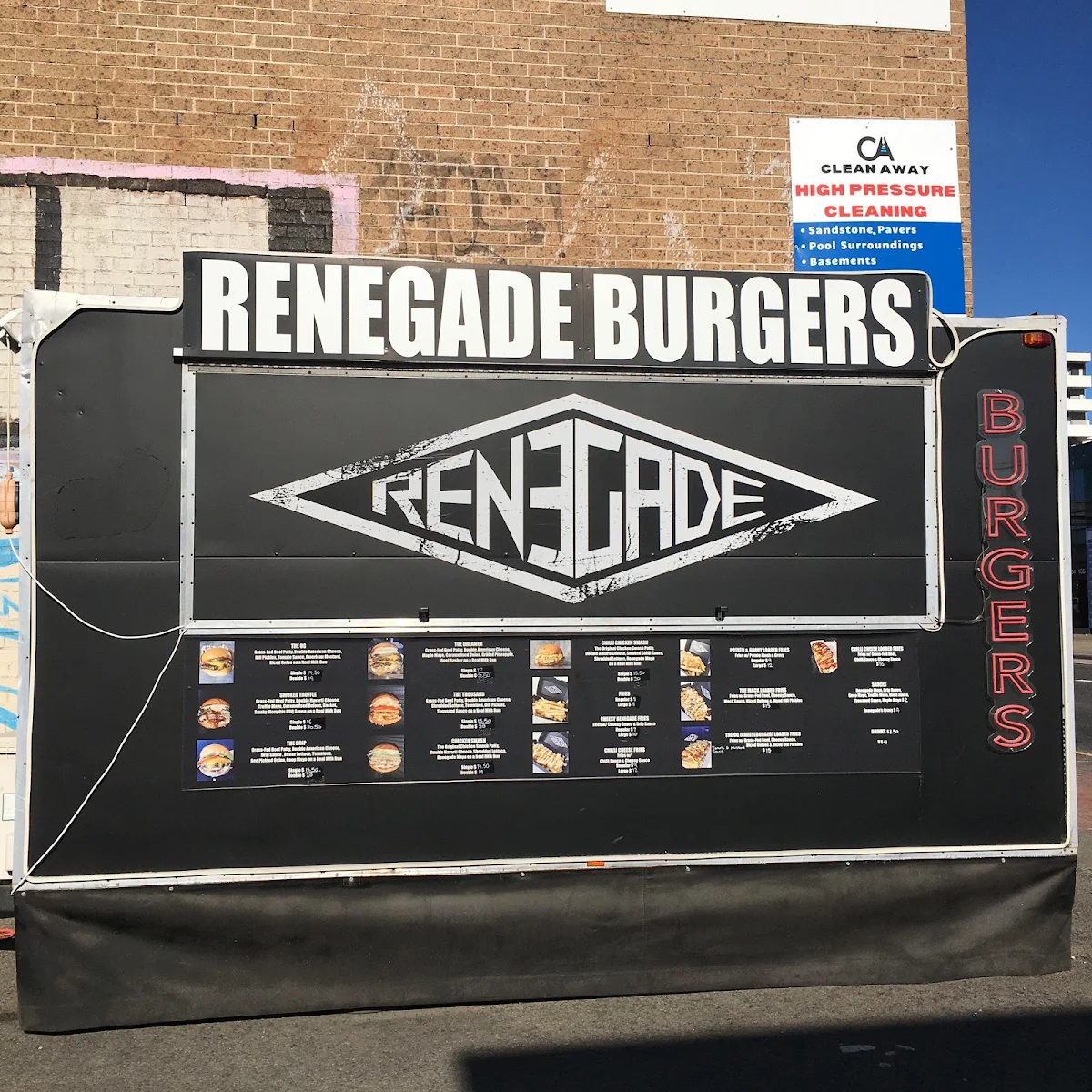 Menu, Renegade Burgers