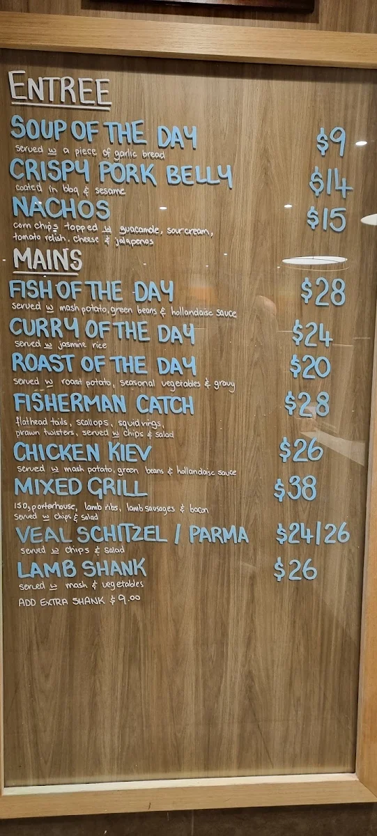 Menu, Sandbelt Club Hotel