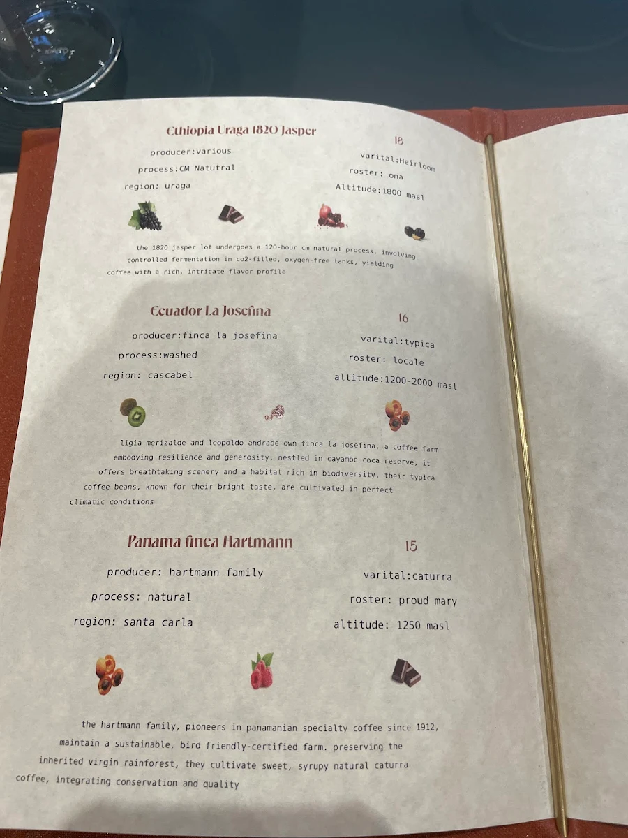 Menu, Yuca Melbourne