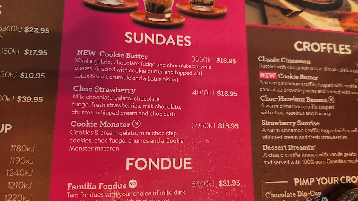 Menu, San Churro Macarthur Square
