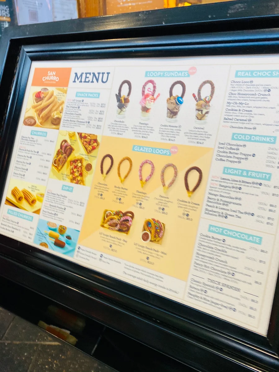 Menu, San Churro Macarthur Square