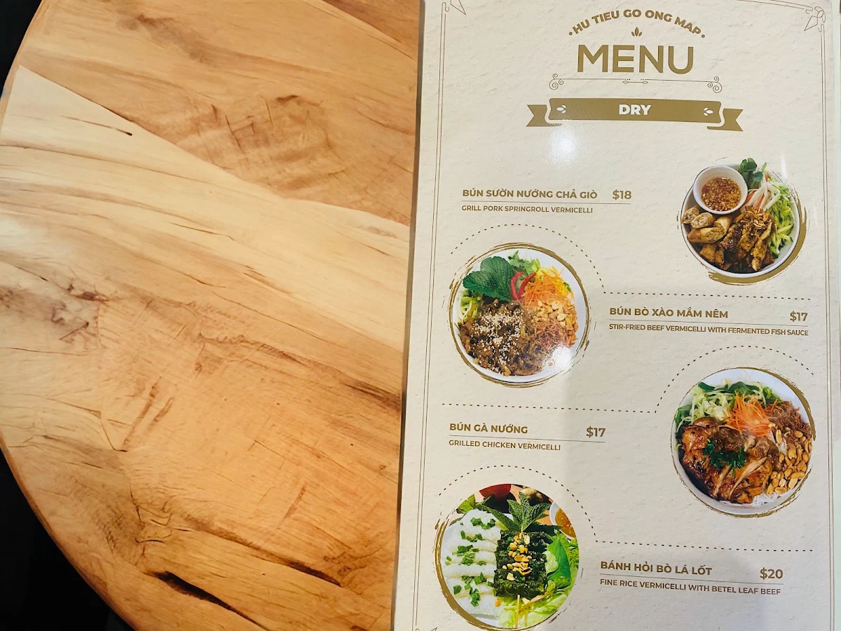 Menu, Hủ Tiếu Gõ Ông Mập