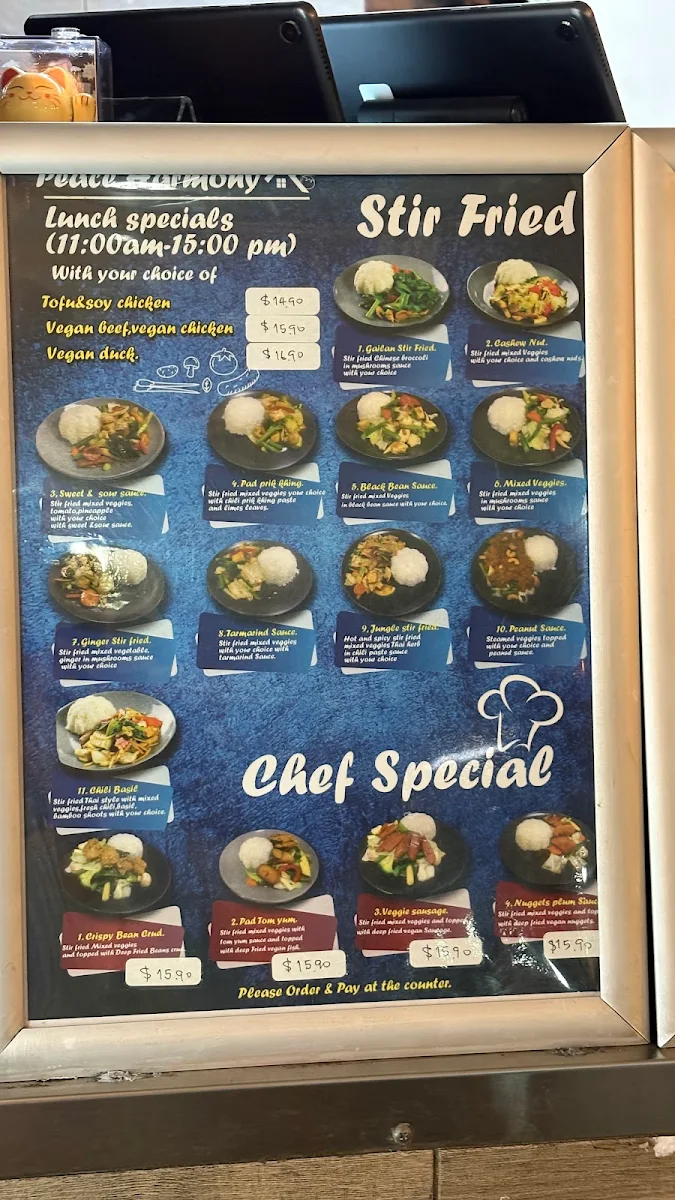 Menu, Peace Harmony