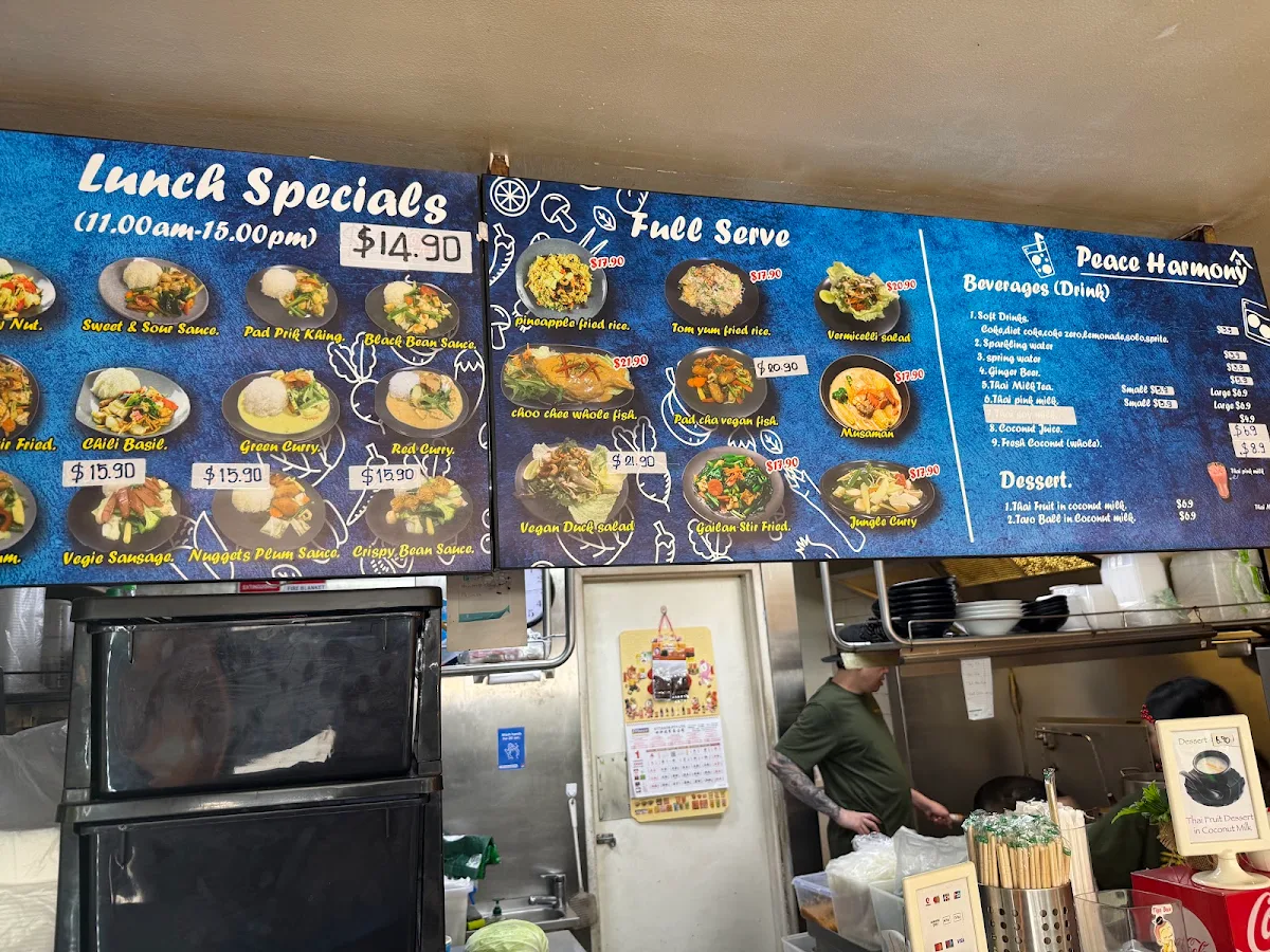 Menu, Peace Harmony