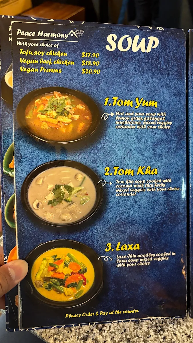 Menu, Peace Harmony