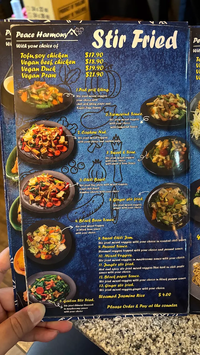 Menu, Peace Harmony