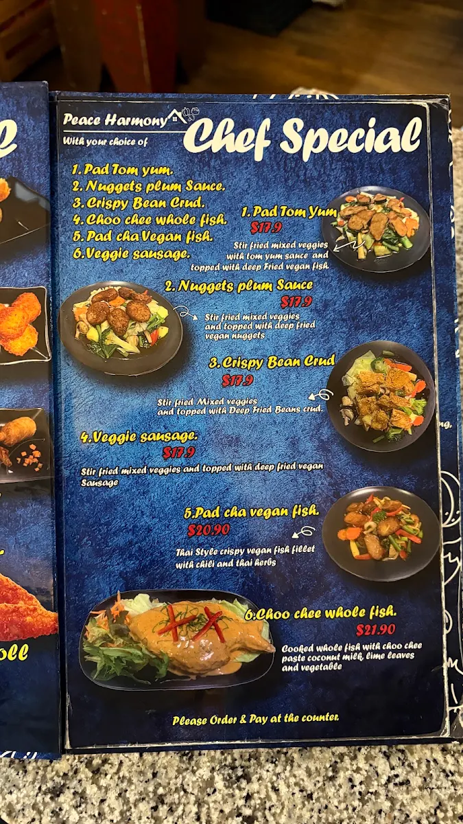 Menu, Peace Harmony