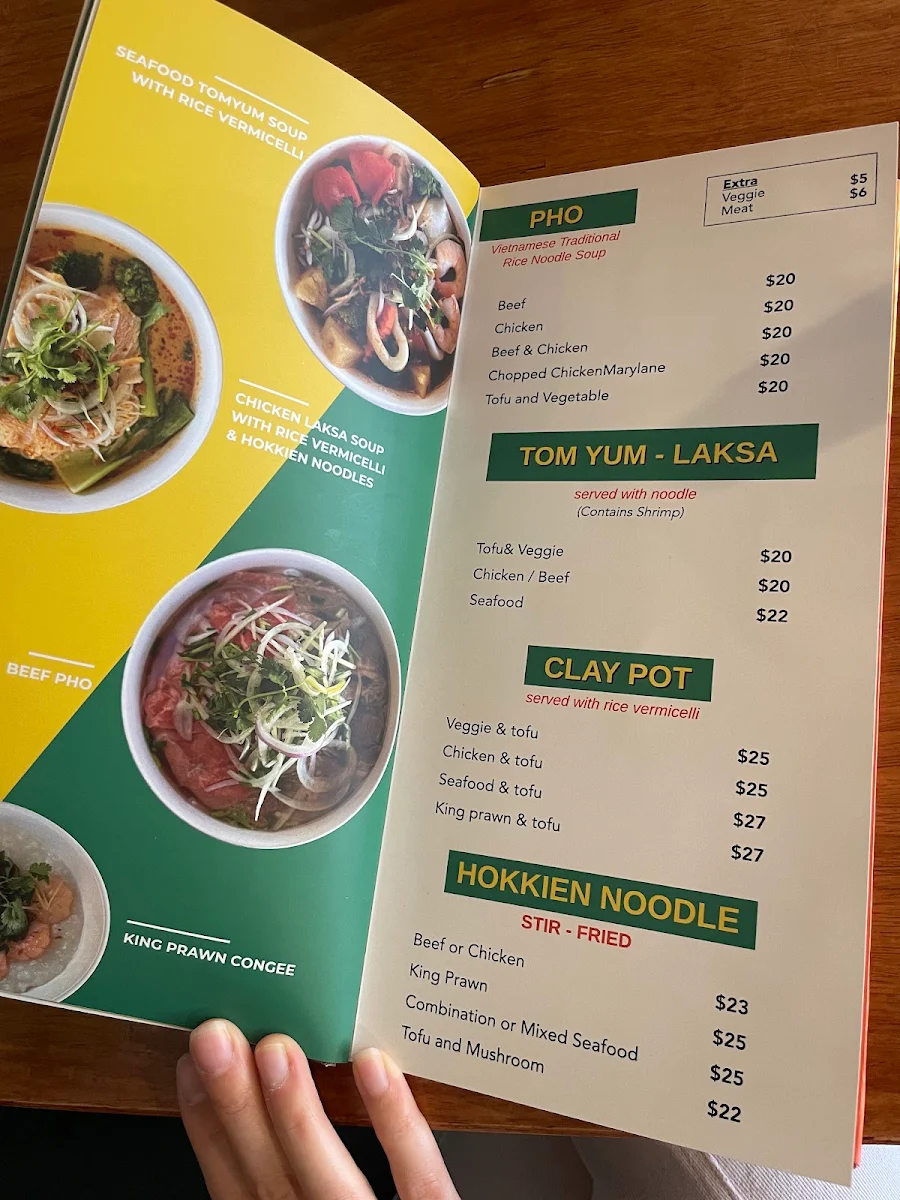 Menu, Pho Viet Shepparton