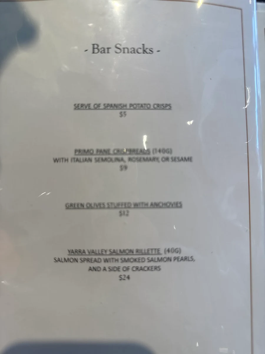 Menu, Champagne & Oyster Bar