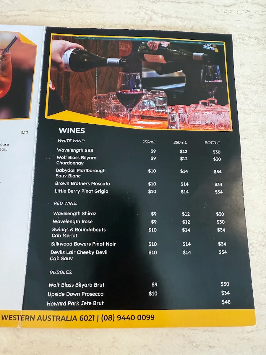 Menu, Seven Mile Bar & Bistro