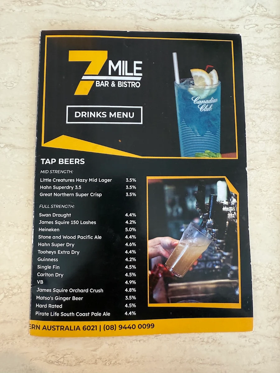 Menu, Seven Mile Bar & Bistro