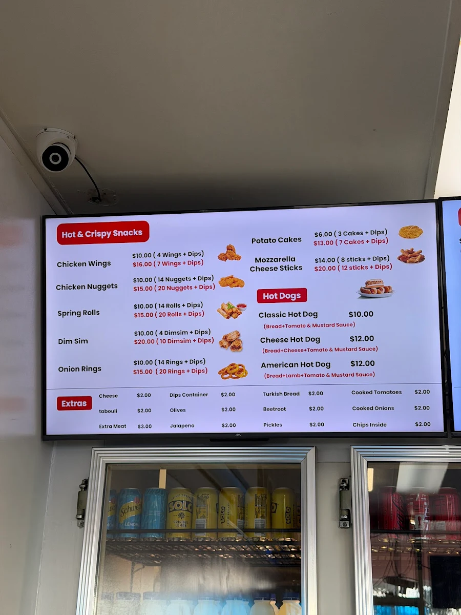 Menu, JUMBO KEBABS DONCASTER