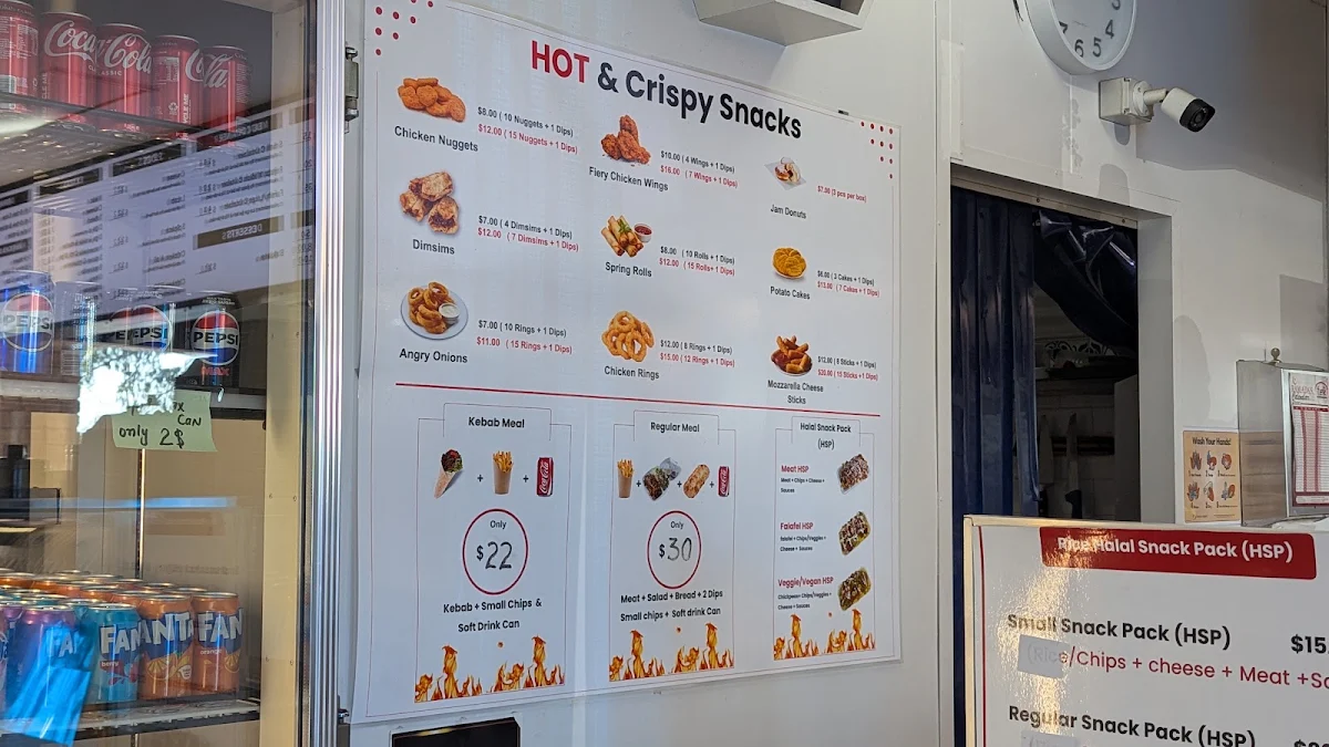 Menu, JUMBO KEBABS DONCASTER