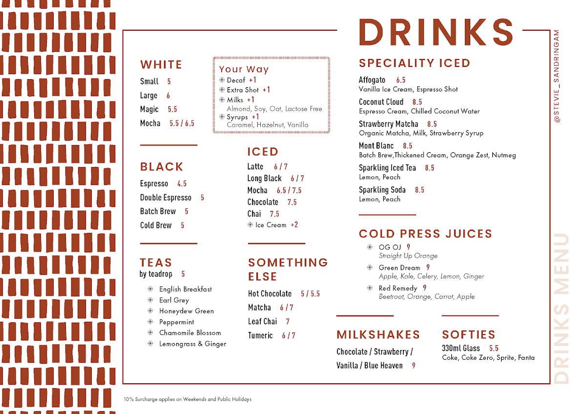 Menu, Stevie
