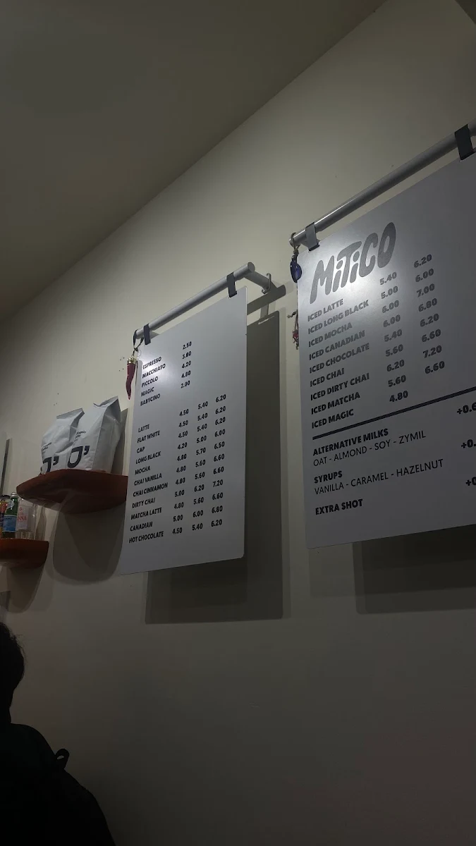 Menu, Mitico Coffee