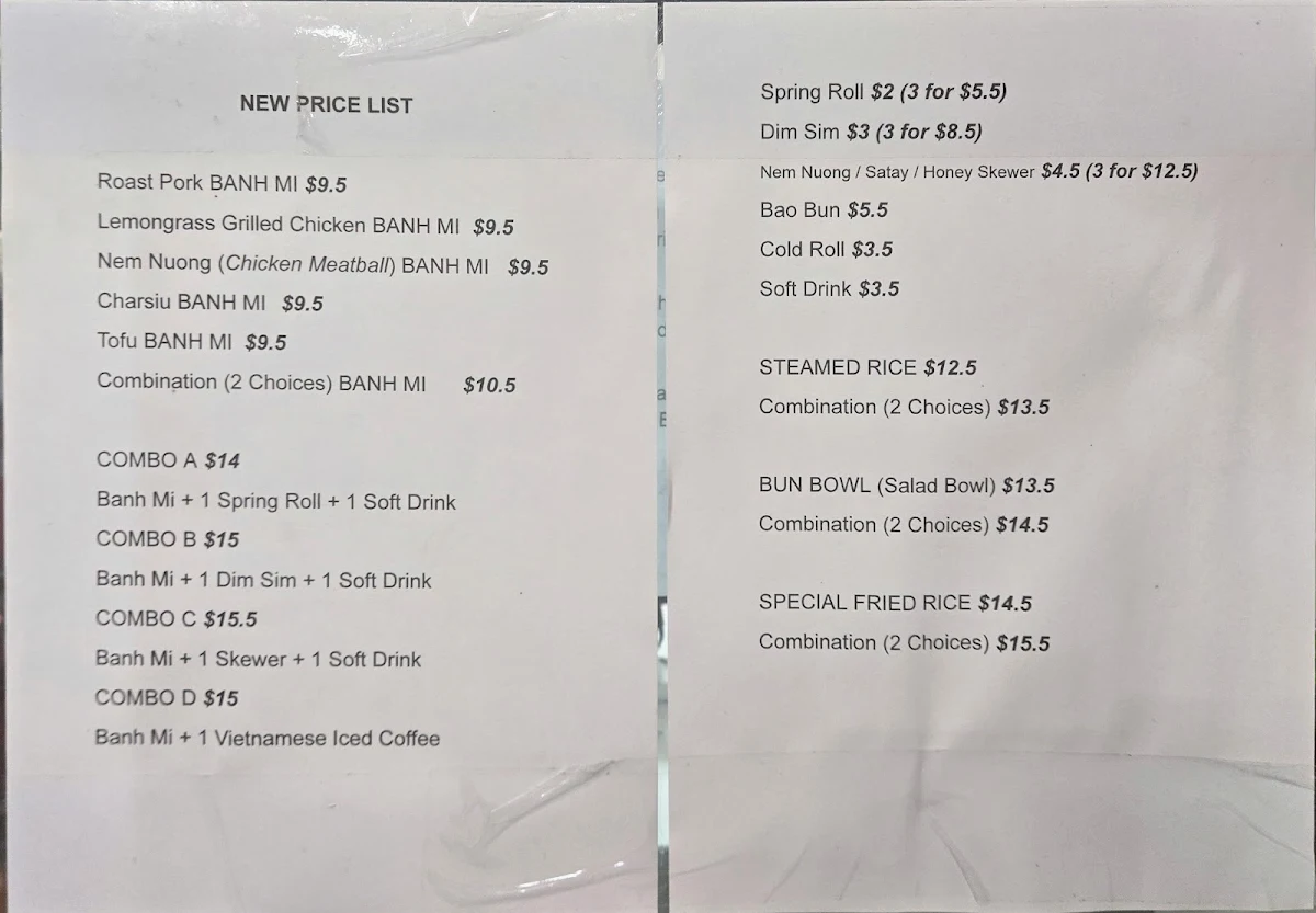 Menu, Crunchy Bites