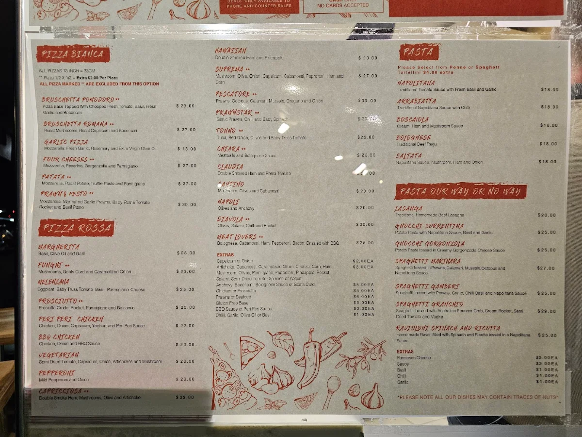 Menu, LITTLE ITALY NARRAWEENA
